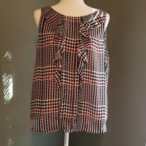 Elle Houndstooth Sleeveless Blouse